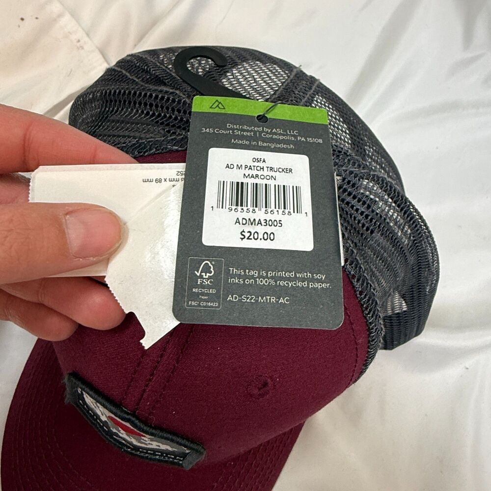 Alpine Design Men's AD M Patch Trucker Maroon Outdoor Hiking Gorpcore Camp - Picture 7 of 8